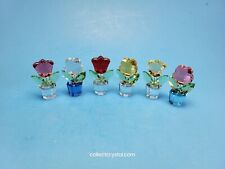 Swarovski Happy Flowers in Pot SET OF 6  MIB Complete PERFECT MOTHERS DAY GIFT picture