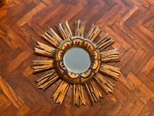 VINTAGE FRENCH Gold STARBURST MIRROR,Wood, c.1930-40s picture