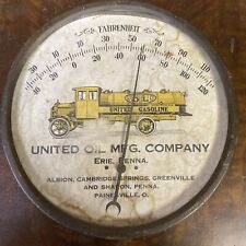 Antique United Oil MFG. Company Thermometer SUPER RARE 9” WOW picture