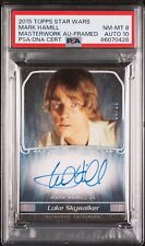 15 Topps Star Wars Masterwork Autograph Mark Hamill PSA 8/10 Silver Framed #/28 picture