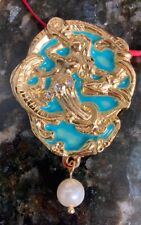 Krewe Of Proteus 2024 Rare Blue Enamel & Goldtone Pin, Drop Pearl - Mint In Box picture