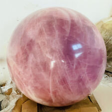 1918LB TOP Natural big pink rose Quartz Sphere Crystal Ball Healing  picture