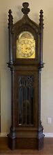 Rare Gothic Heirloom Large Antique 19th Century English 9-Tube Grandfather Clock picture