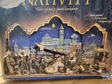 Kirkland Signature Nativity Set 20pc 3-panel Lighted & Hand Painted 662120 READ picture