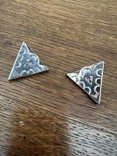 Ambrose Lincoln or Ambrose Roanhorse Navajo Sterling Collar Tips picture
