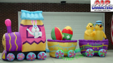 15' Self-Inflatable Lighted Easter Bunny DELUXE Train Yard Decoration picture