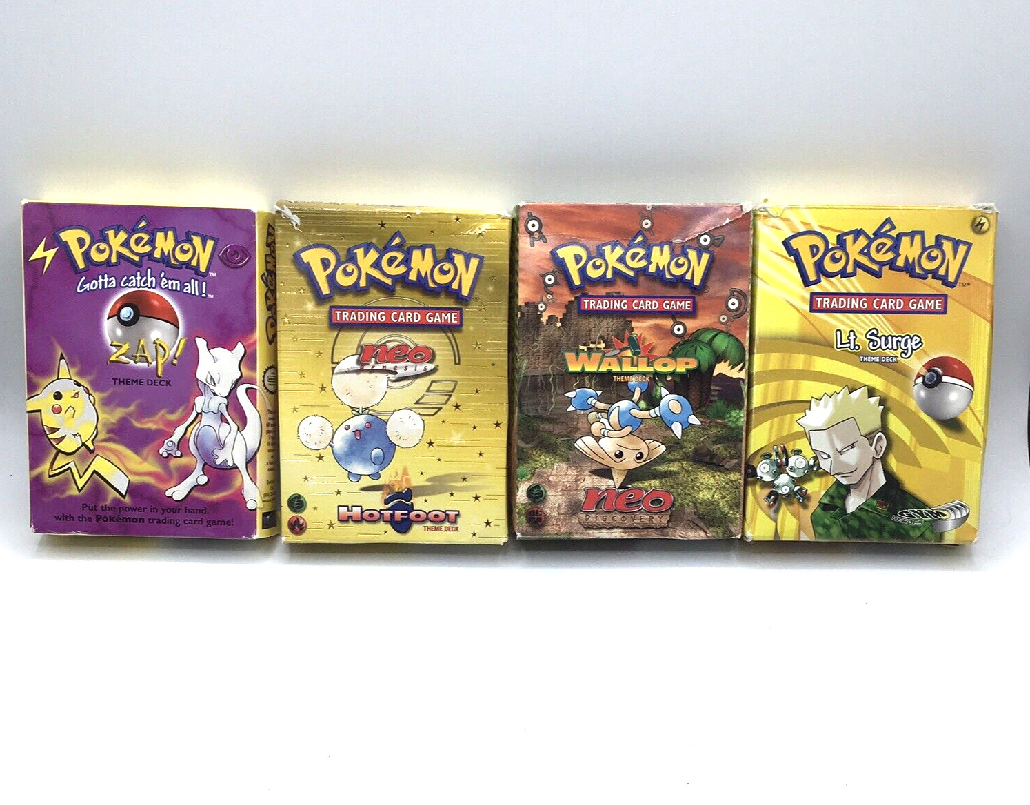 Vintage Pokémon 1990-2000’s EMPTY BOXES Neo Zap Wallop Lt. Surge Collectible