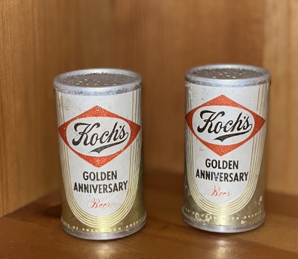 Kochs Golden Anniversary Beer Vintage Salt And Pepper Shakers Collectors Item