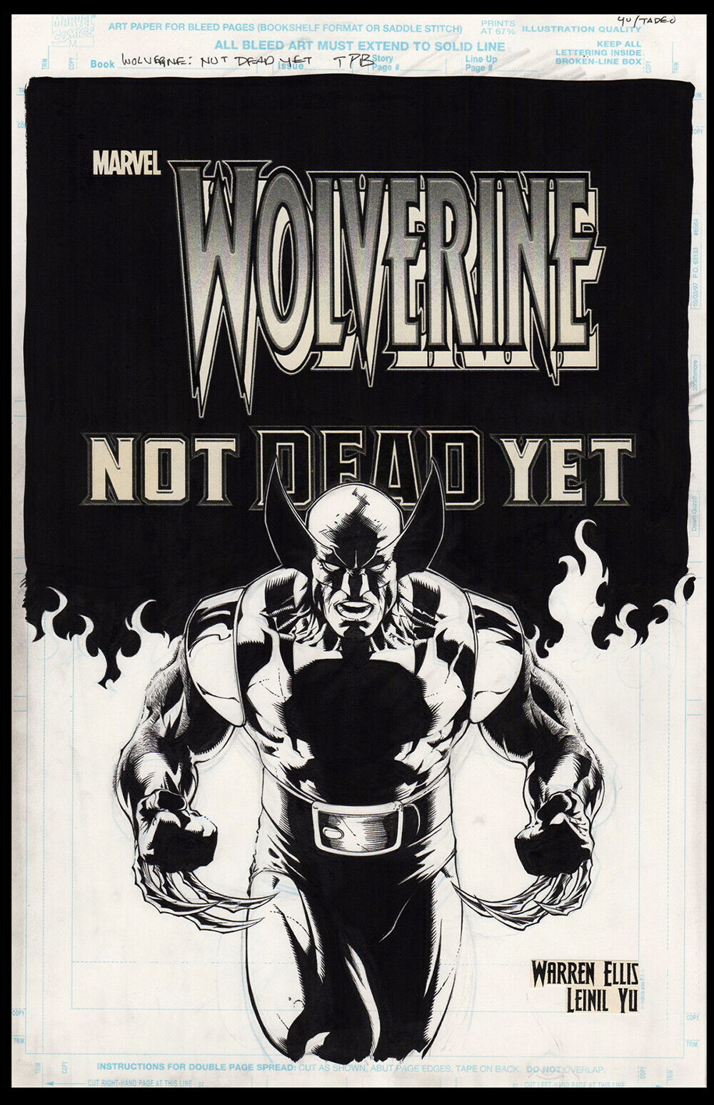 Wolverine Not Dead Yet TPB Original Cover Art by Leinil Yu