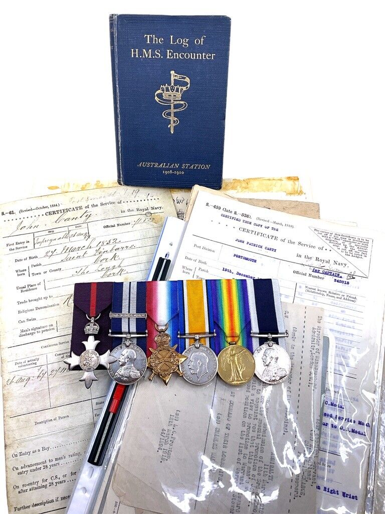 WW1 British Royal Navy MBE DSM and Bar Medal Group Lt Commander JP Canty