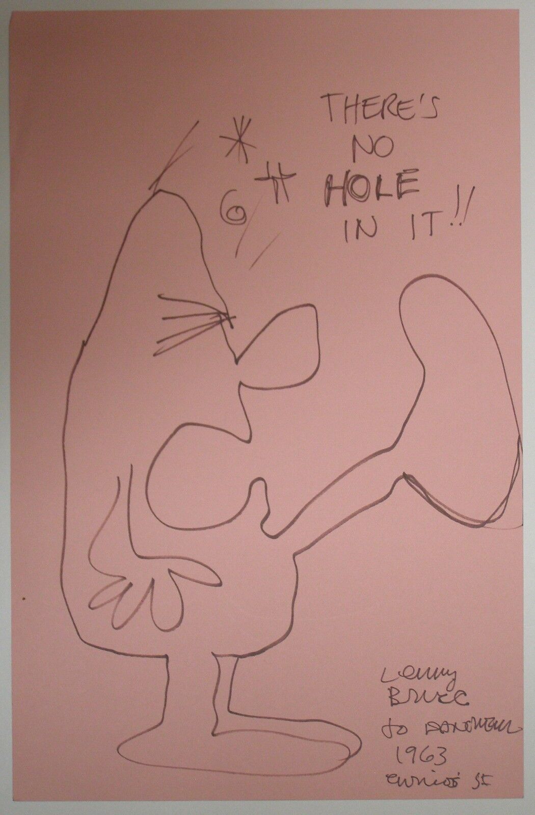 Original Odds Bodkins Dan O'Neill Drawing by LENNY BRUCE, signed, 1963