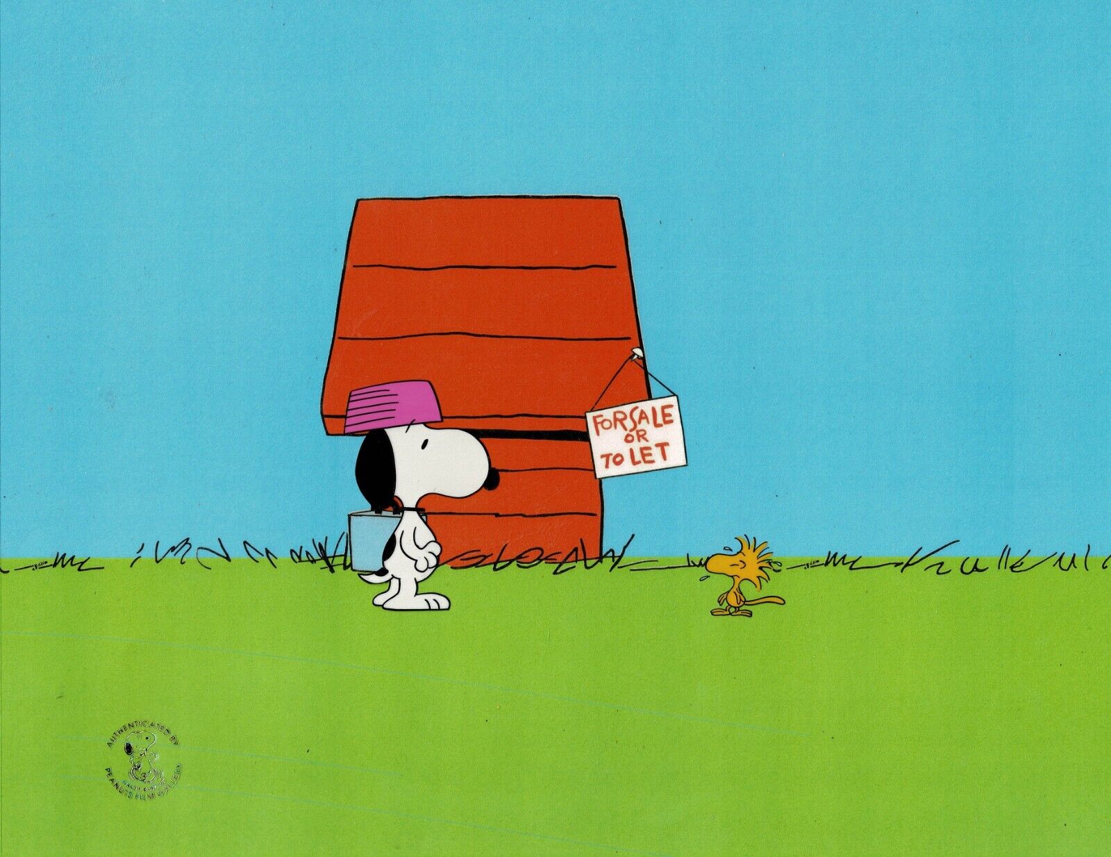Snoopy Come Home PEANUTS Animation Cel Setup + 2 Draws 1972 Schulz Melendez N25