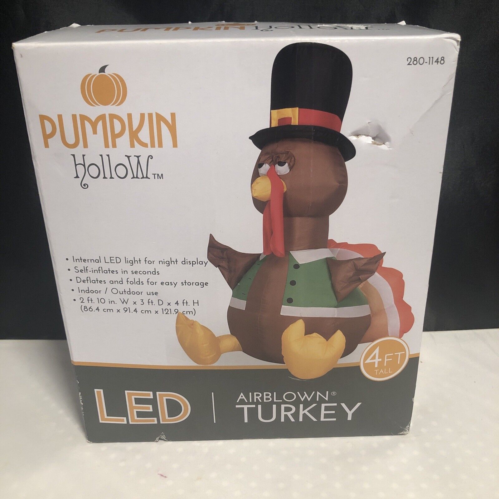 Gemmy Lighted Thanksgiving turkey air blown inflatable indoor outdoor yard decor