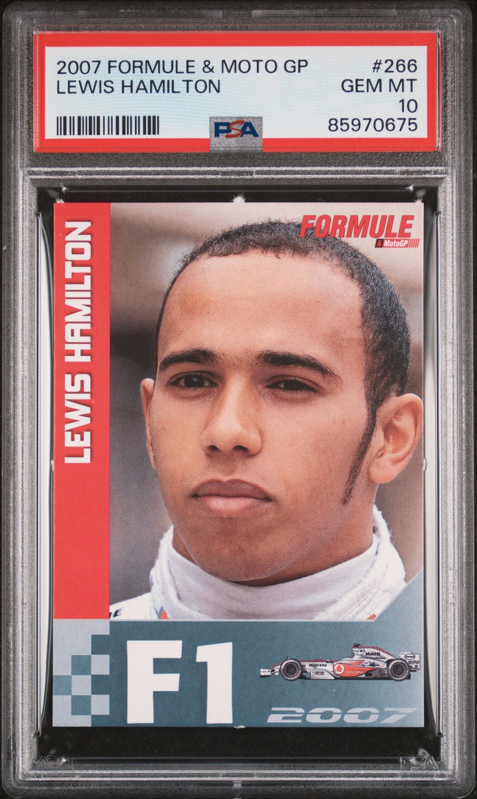 2007 FORMULE & MOTO GP #266 LEWIS HAMILTON PSA 10 2007 FORMULE & MOTO GP #266 LEWIS HAMILTON PSA 10