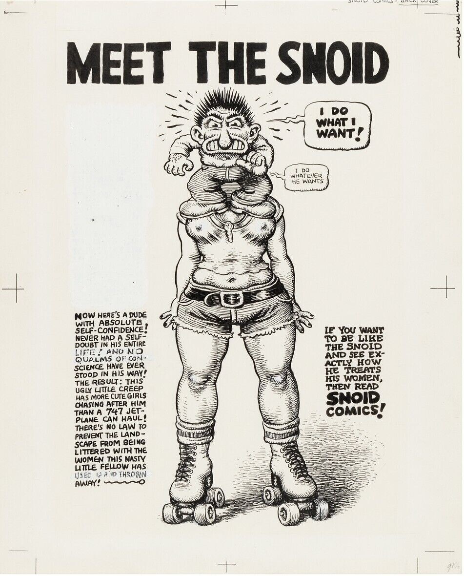 R. Crumb - Snoid Comics One-Shot Rear Cover Original Art - MEET THE SNOID R. Crumb - Snoid Comics One-Shot Rear Cover Original Art - MEET THE SNOID