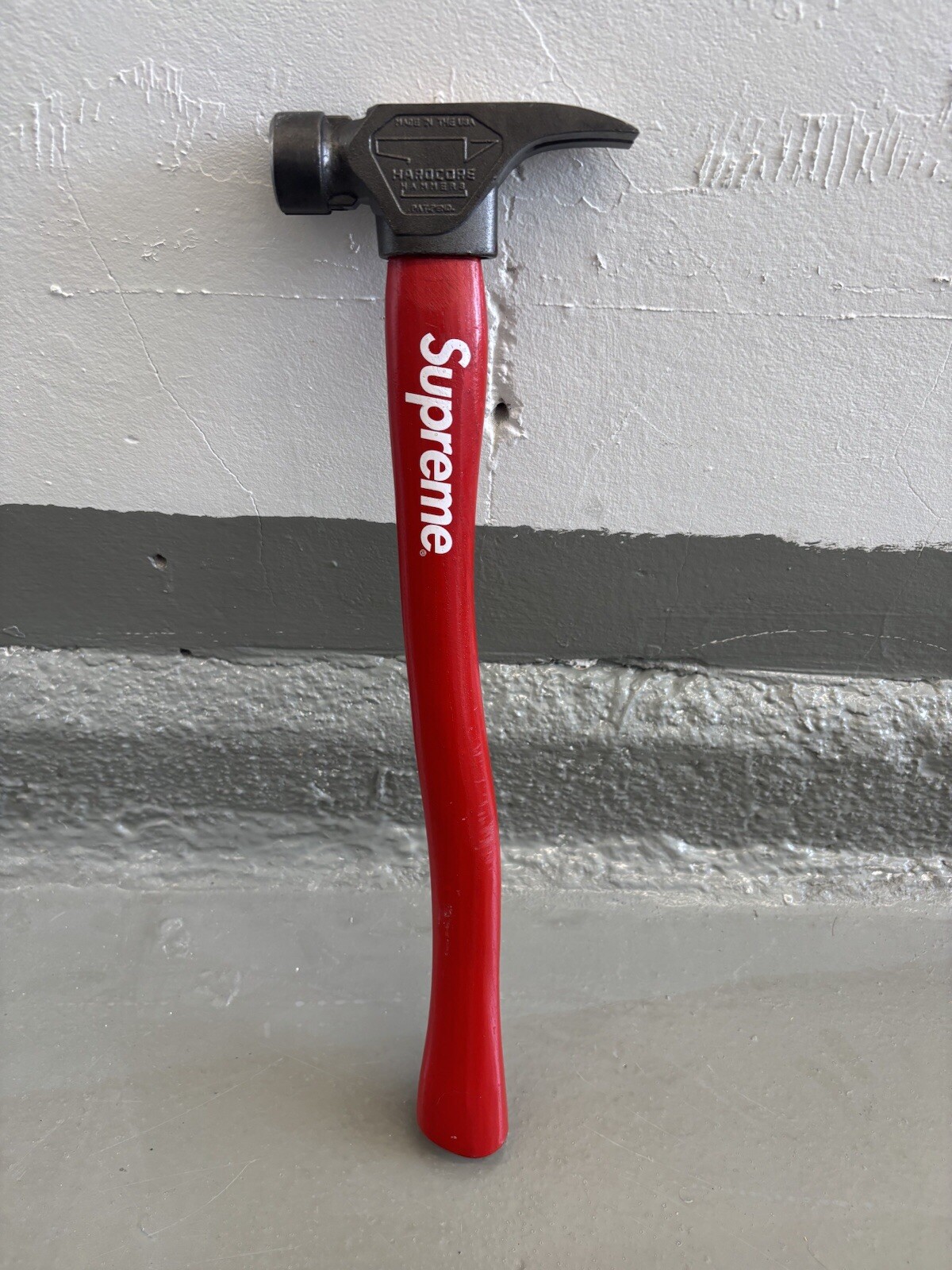 Authentic SUPREME Hardcore Hammer 1998 Logo Home Decor Red Wood And Steel