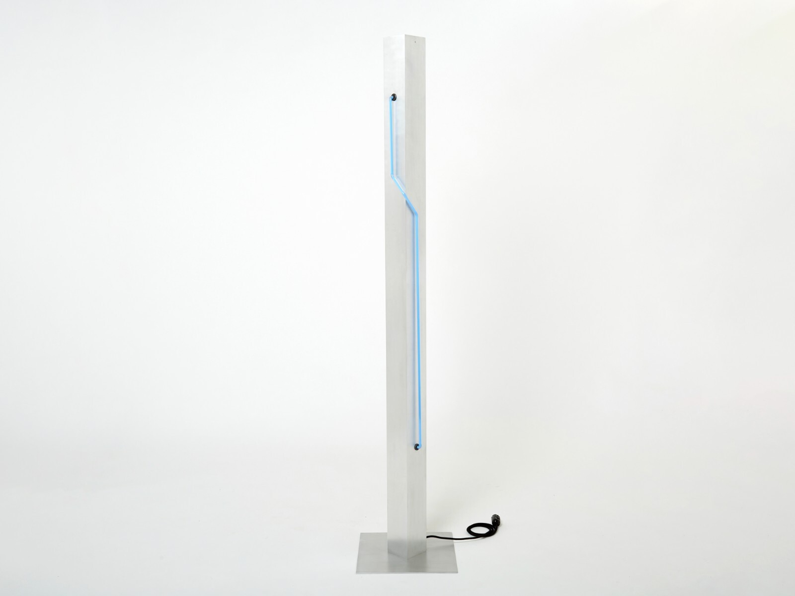 Blue Neon steel Floor Lamp by Rudi Stern and Dan Chelsea for Kovacs 1983