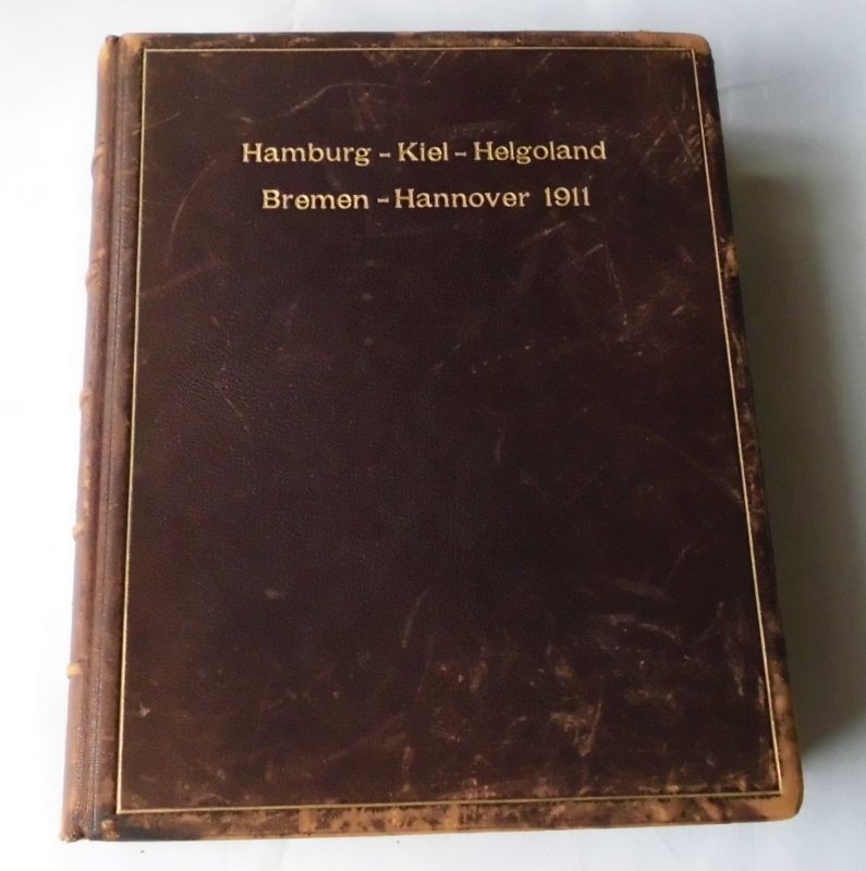Original Leather Album Hamburg Kiel Heligoland Bremen Hanover 1911 (116368)