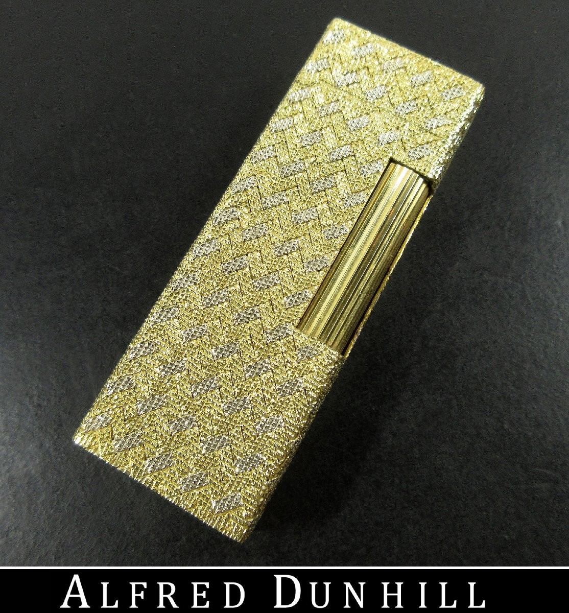 Dunhill Vintage PL6875 18ct Outer Jacket Roller Gas Lighter London Hallmark Dunhill Vintage PL6875 18ct Outer Jacket Roller Gas Lighter London Hallmark