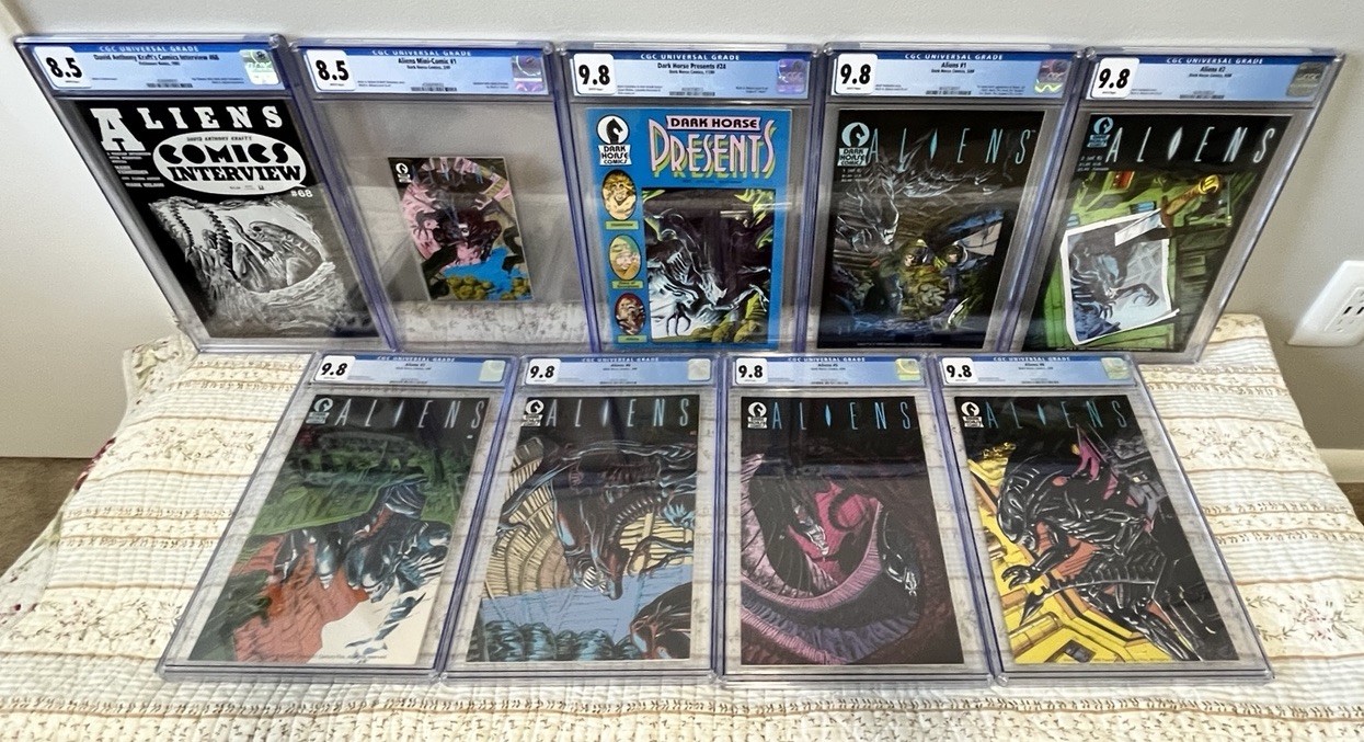 ALIENS 1-6 (05/88-07/89) + DHP 24 ALIENS ORI. ALL 7 9.8. + 2 BONUS ALIENS BOOKS.