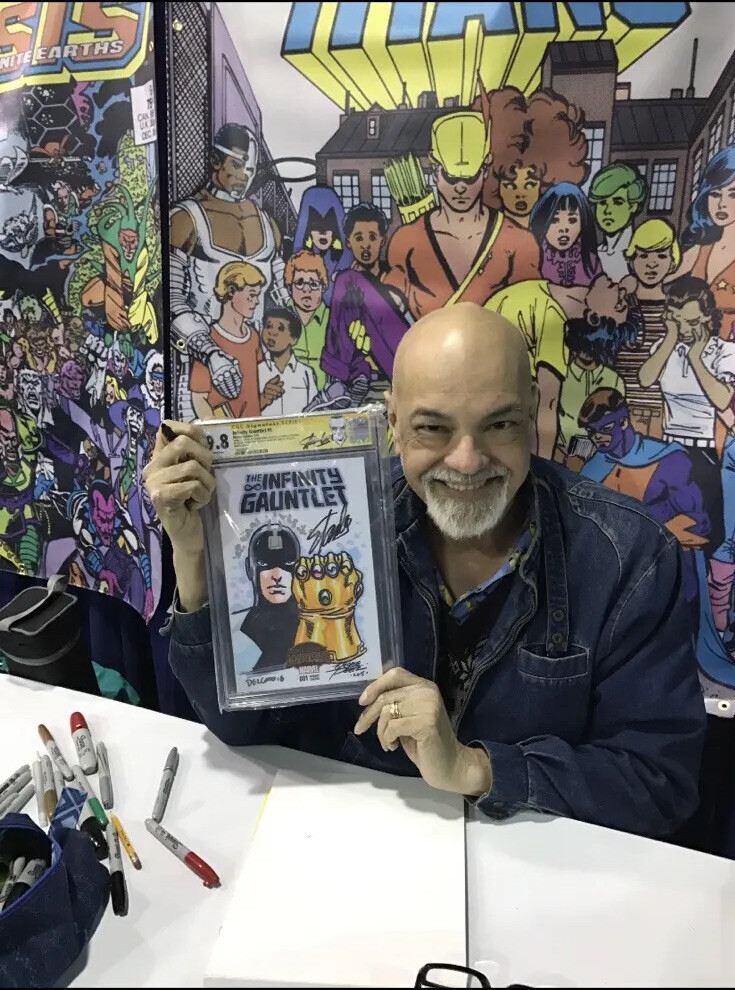 Cgc Infinity Gauntlet #1 Sketch By George Perez,Colored By Delgado & Stan Signed Cgc Infinity Gauntlet #1 Sketch By George Perez,Colored By Delgado & Stan Signed
