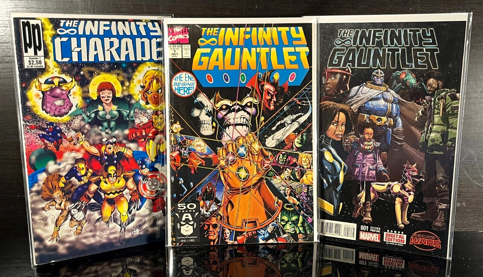 The INFINITY GAUNTLET 1st Issue 1 1991 2015 2nd Printing Variant Charade PP lot The INFINITY GAUNTLET 1st Issue 1 1991 2015 2nd Printing Variant Charade PP lot