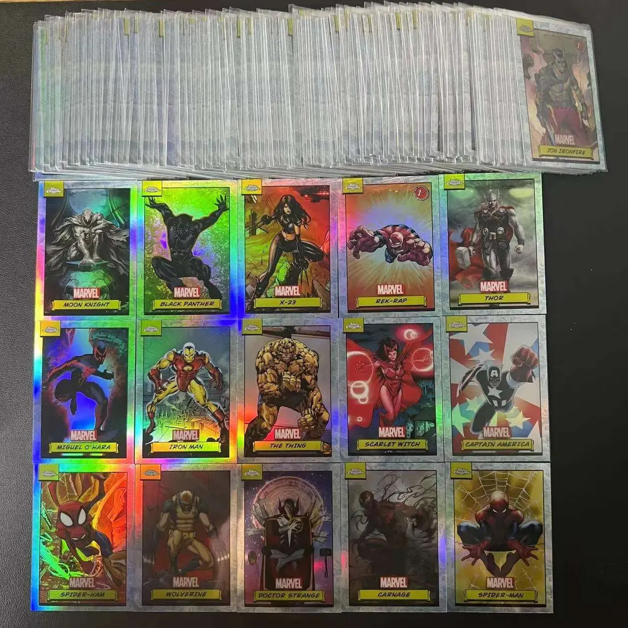 2023-24 Topps Chrome Marvel Refractor Full Set 1-150 Spider-Man Wolverine #1 -NH 2023-24 Topps Chrome Marvel Refractor Full Set 1-150 Spider-Man Wolverine #1 -NH