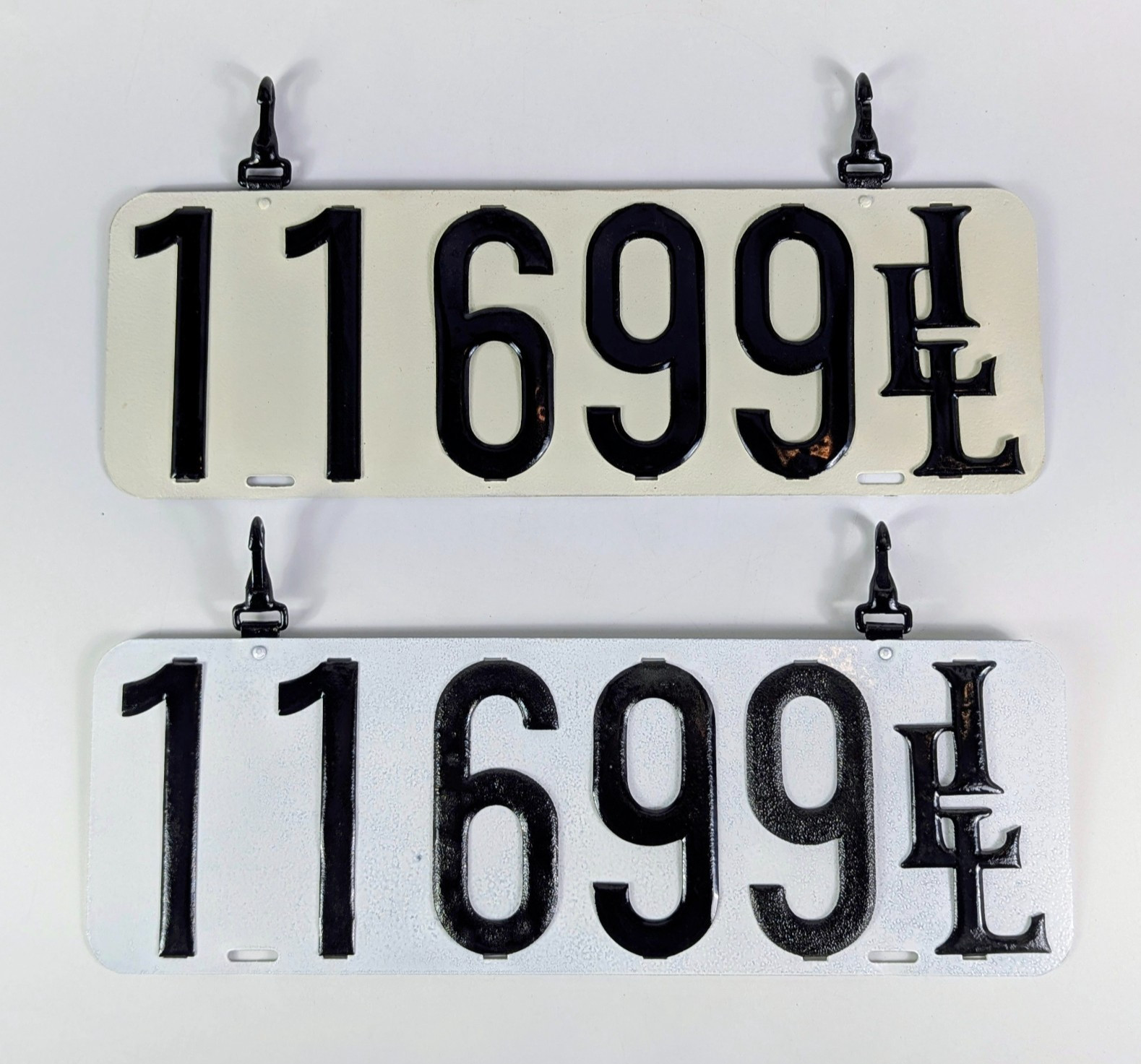 1908 1909 Illinois Prestate License Plate Pair Vintage Auto Tag Garage 11699