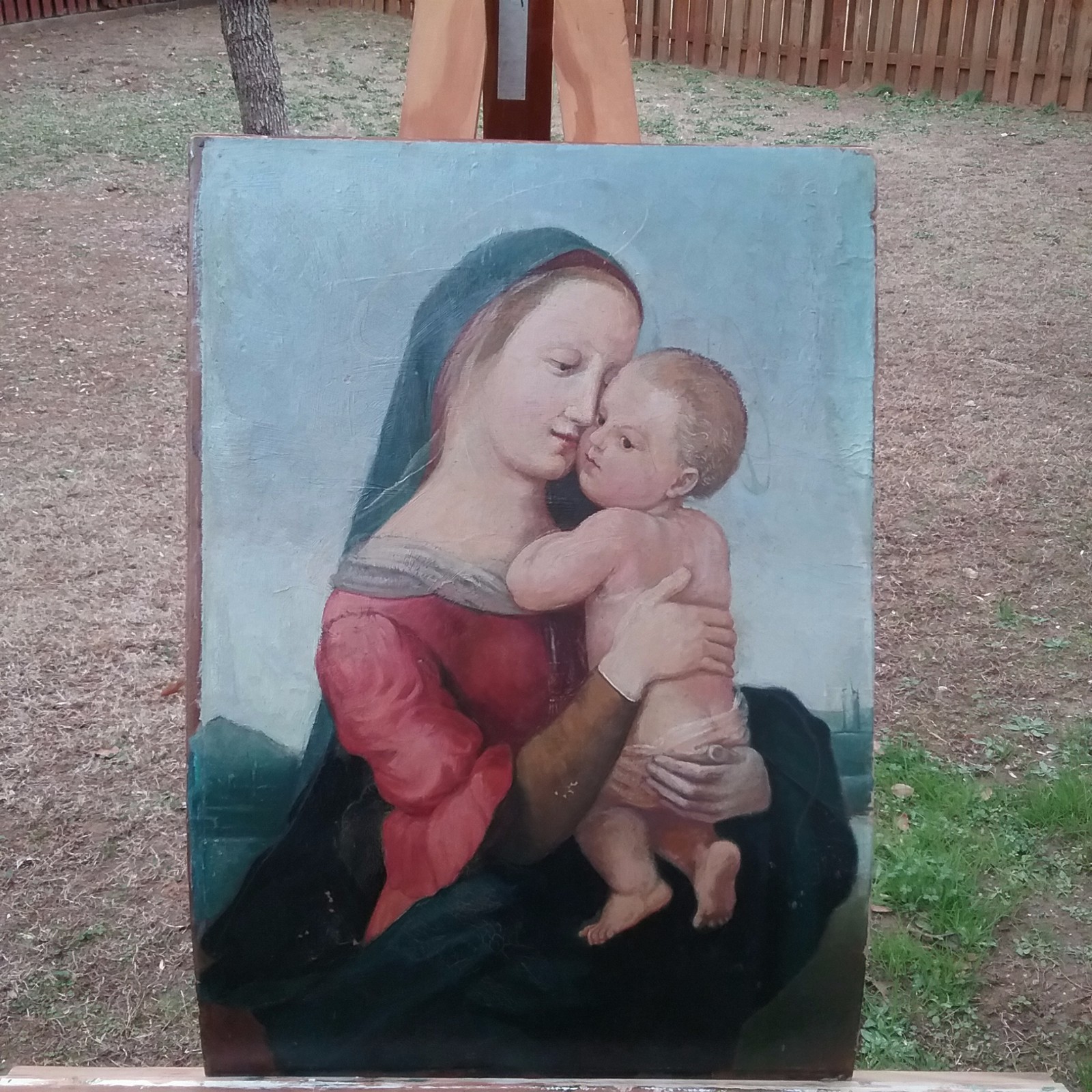 ANTIQUE OLD MASTER PORTRAIT OIL PAINTING TEMPI MADONNA MANNER OF RAPHAEL ART ANTIQUE OLD MASTER PORTRAIT OIL PAINTING TEMPI MADONNA MANNER OF RAPHAEL ART