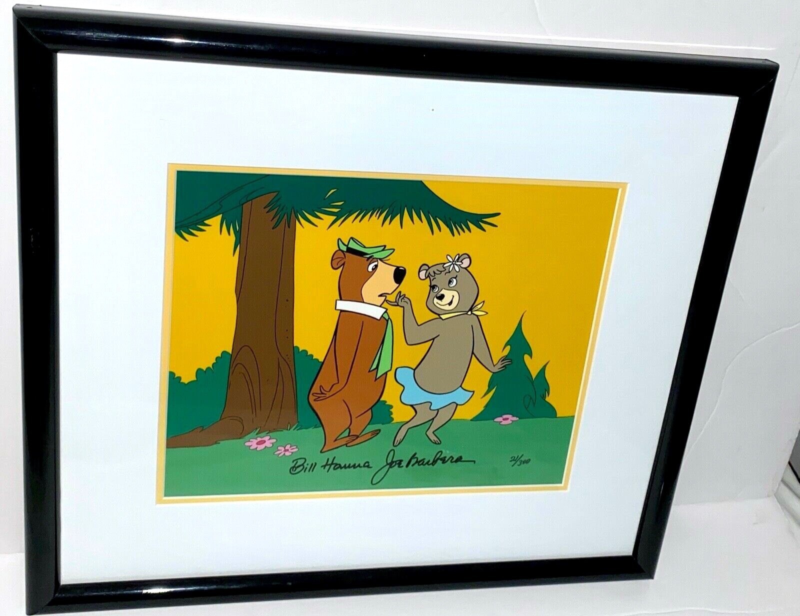 Hanna Barbera Cel Signed Yogi Bear Cindy Bear Flirting #21/300 Iraj Paran COA Hanna Barbera Cel Signed Yogi Bear Cindy Bear Flirting #21/300 Iraj Paran COA