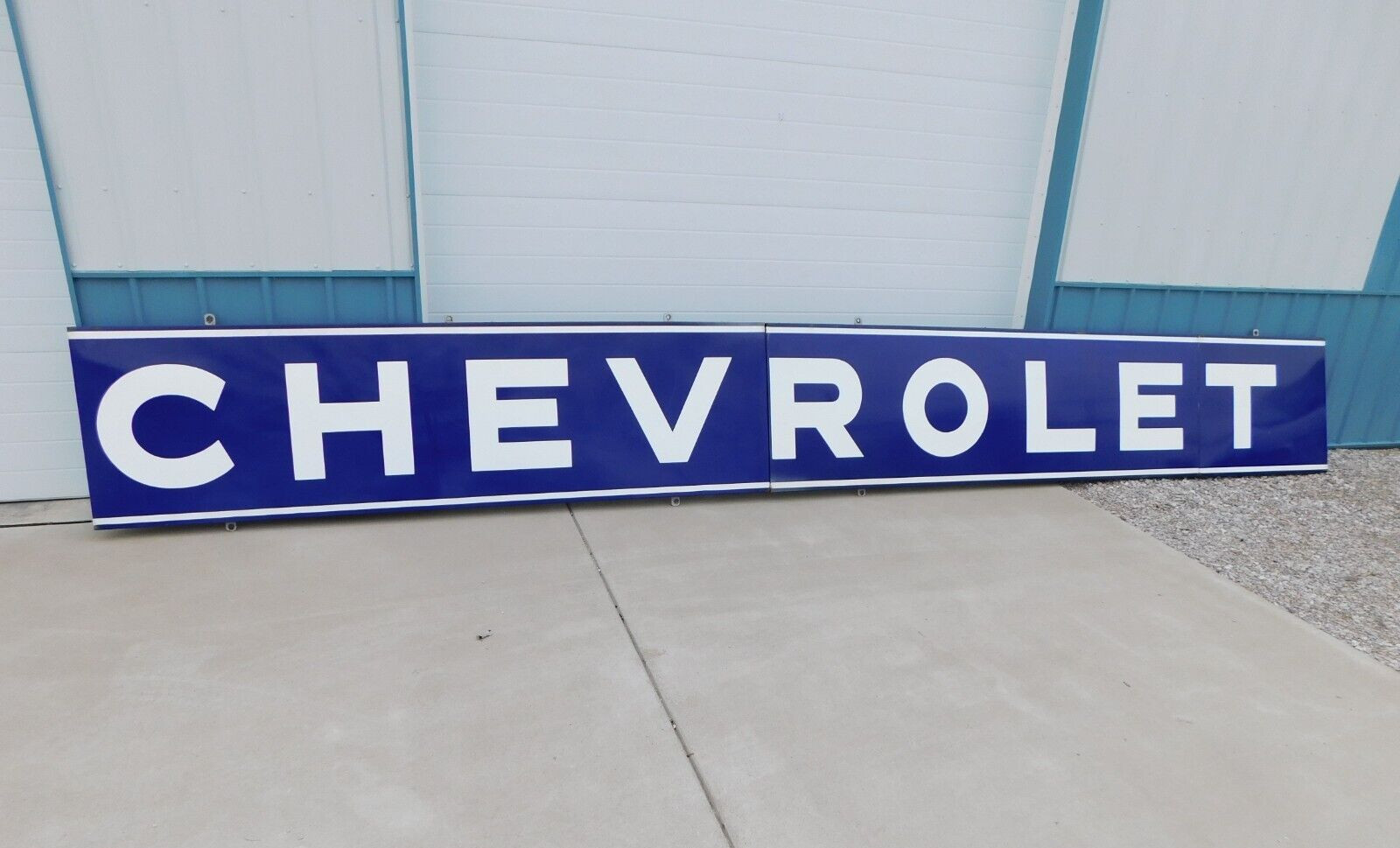 Original 1940's Chevrolet Dealership Porcelain Sign 20' Vintage Chevy