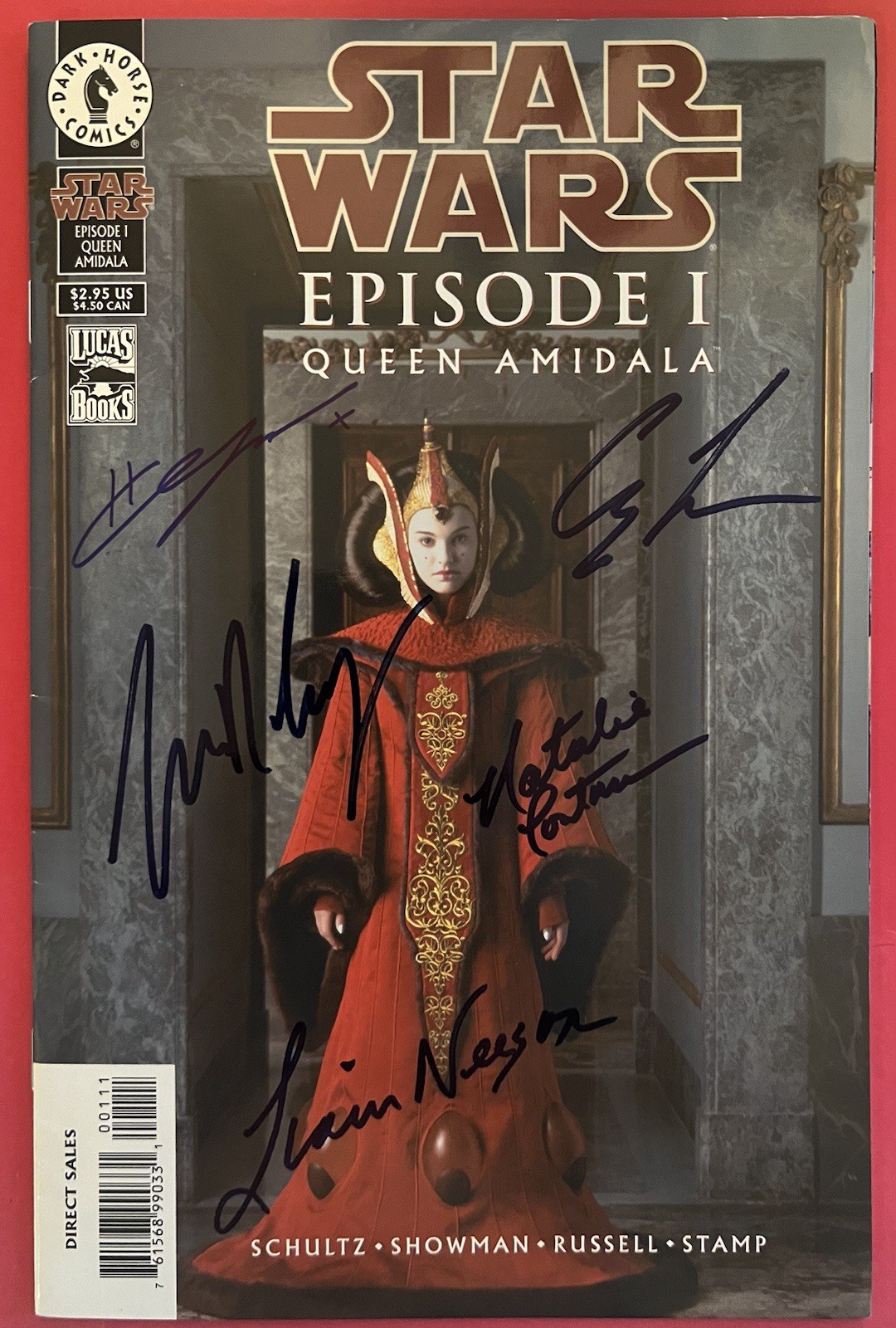 Star Wars: Queen Amidala - Comic Book Signed By Lucas, Neeson, Portman, McGregor Star Wars: Queen Amidala - Comic Book Signed By Lucas, Neeson, Portman, McGregor