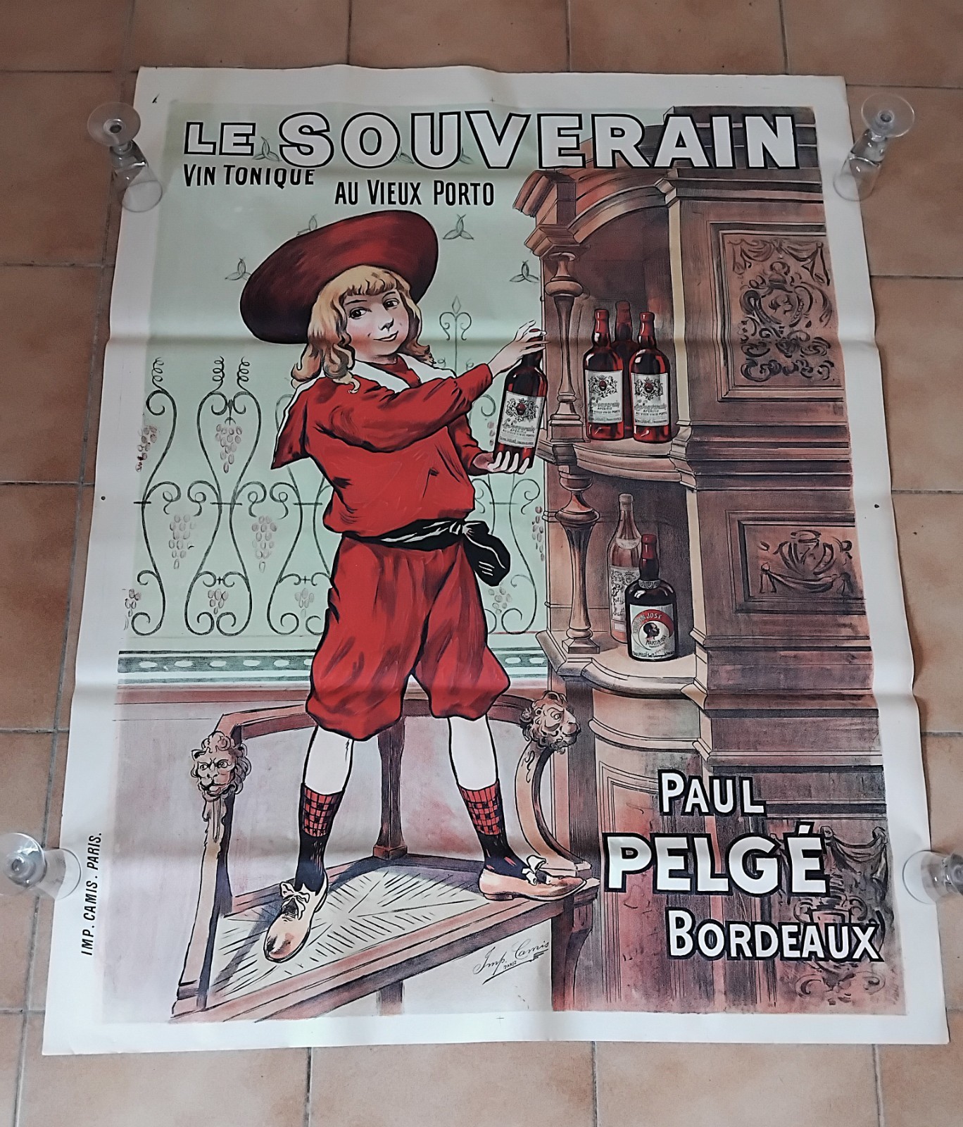 Old original poster LE SOVEREIGN de Paul Bergé imp Camis early 20th century