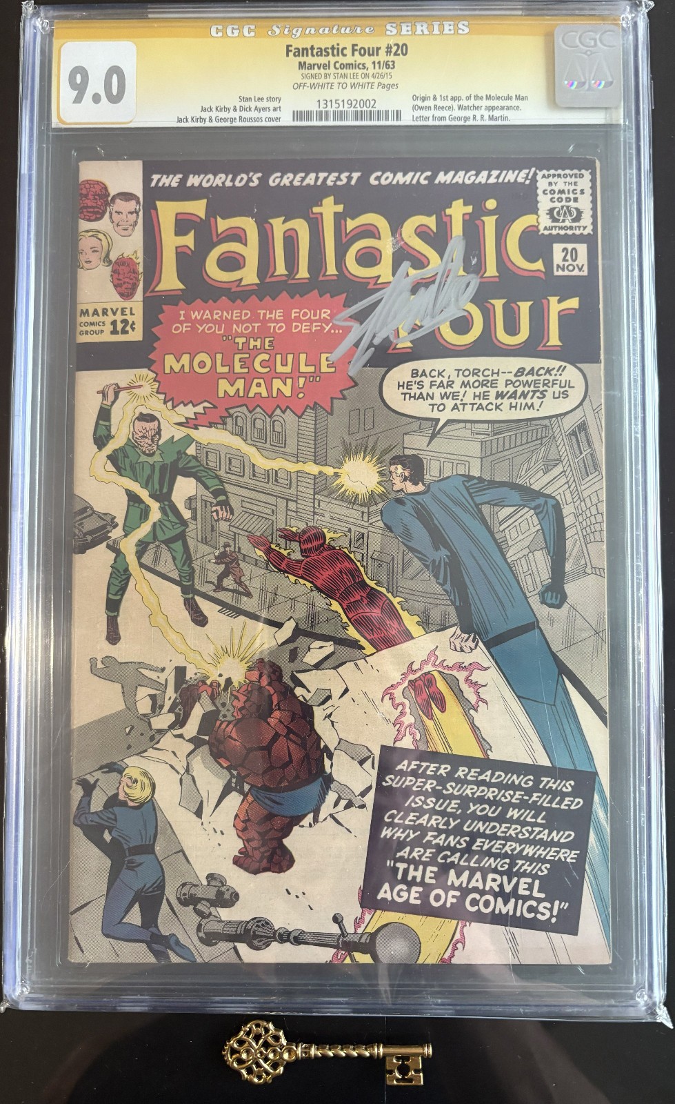 Fantastic Four #20 CGC 9.0 Signed Stan Lee - 1st Molecule Man (Owen Reece) RARE Fantastic Four #20 CGC 9.0 Signed Stan Lee - 1st Molecule Man (Owen Reece) RARE
