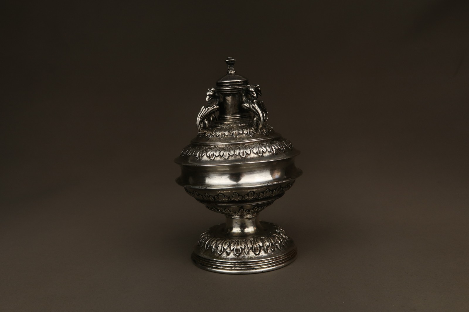 Rare Antique Spanish Silver Holy Oil Chrismatory 16th Century