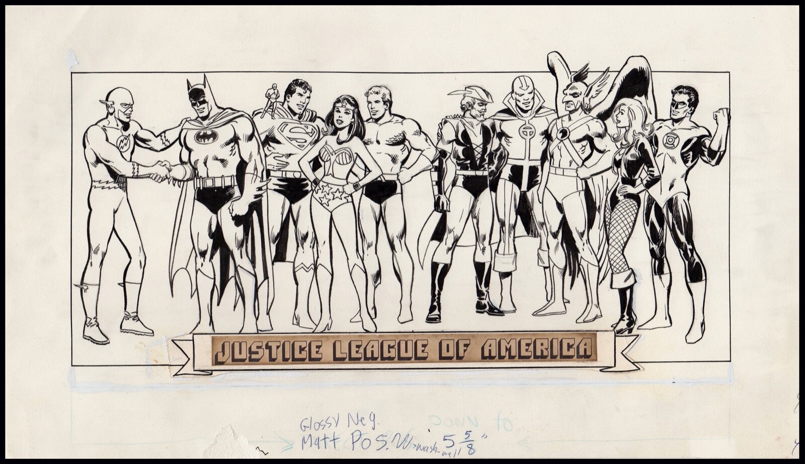 Justice League of America Stamp Art by Neal Adams and Continuity Studios Batman