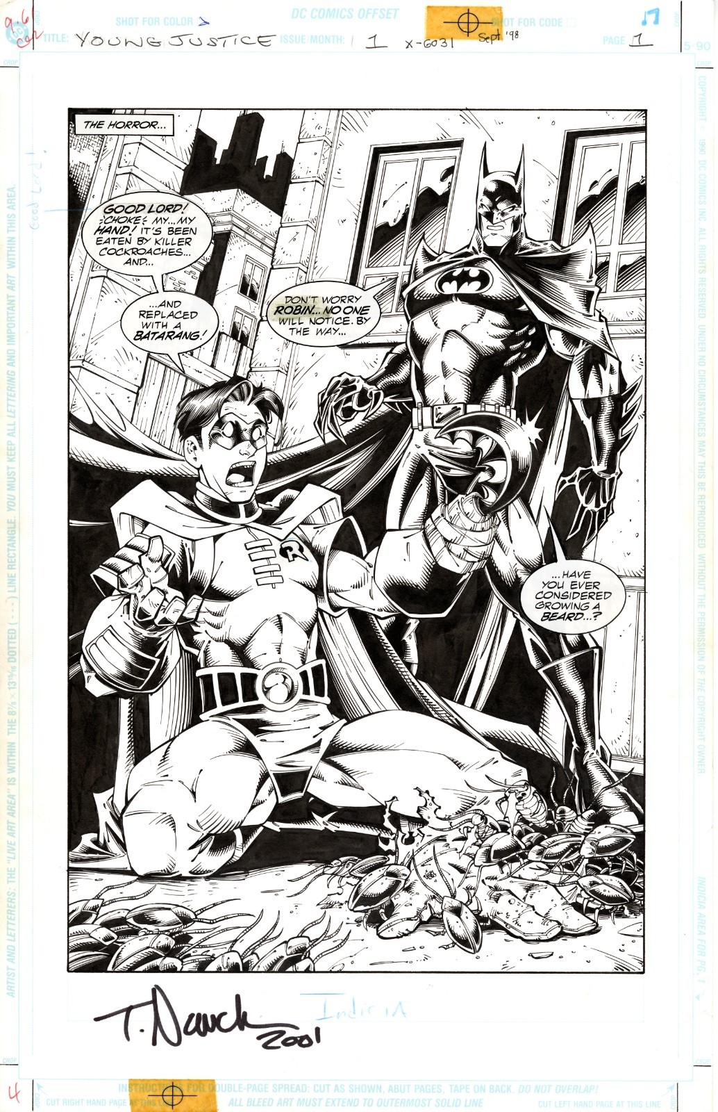 Young Justice #1, Page 1(D.C. 1998)Todd Nauck (Penciller) Young Justice #1, Page 1(D.C. 1998)Todd Nauck (Penciller)