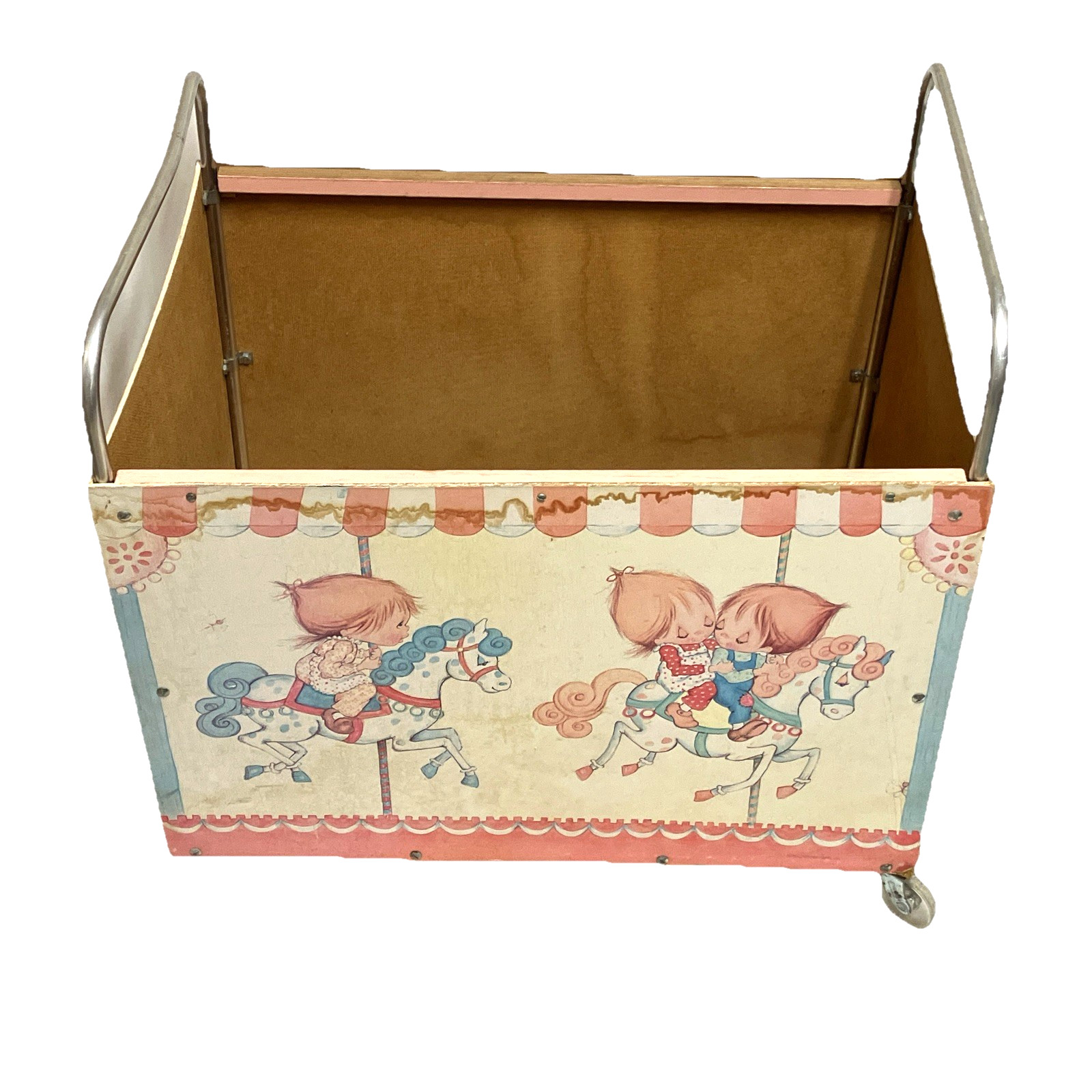 VTG RARE 1980 PASTEL Hallmark BETSEY Clark Rolling Toy Box Storage Cart AS IS VTG RARE 1980 PASTEL Hallmark BETSEY Clark Rolling Toy Box Storage Cart AS IS
