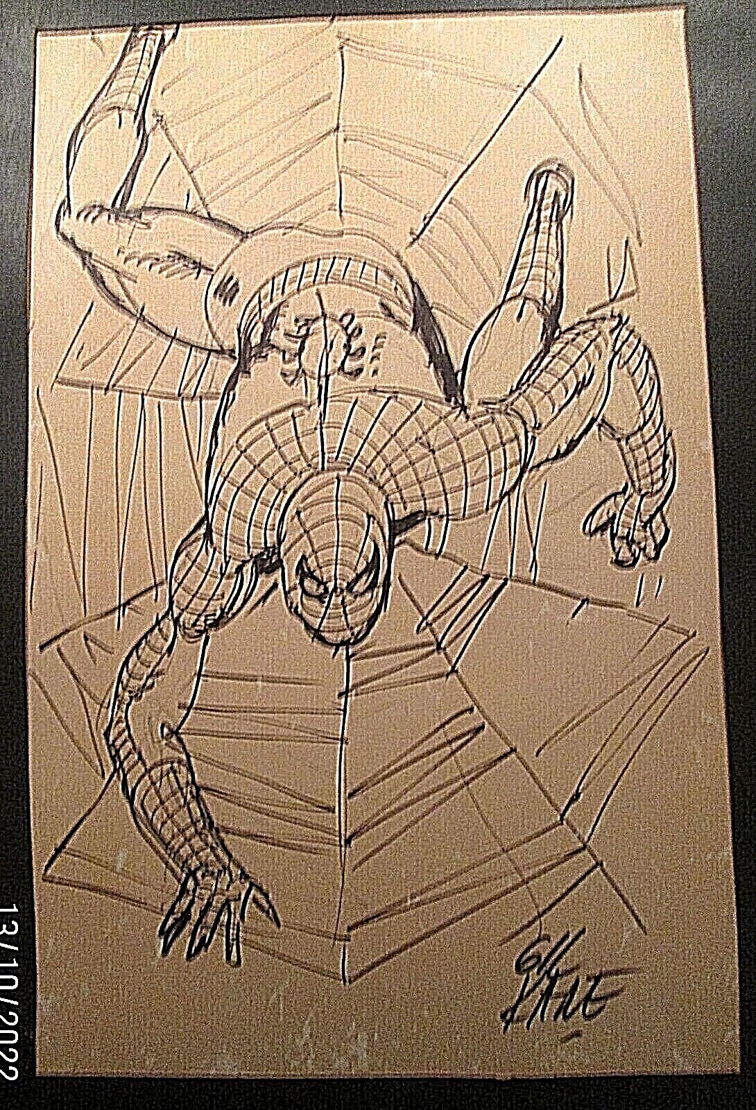 GIL KANE: (11X17 SPIDERMAN DRAWING 1971) INSPIRED SPIDERMAN # 100 COVER GIL KANE: (11X17 SPIDERMAN DRAWING 1971) INSPIRED SPIDERMAN # 100 COVER