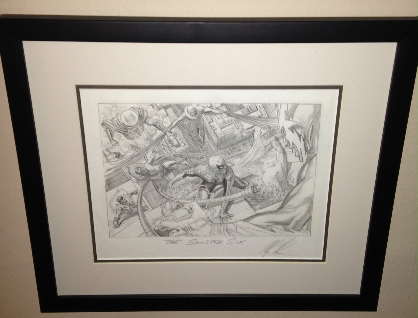 Alex Ross Original Published Art Sinister Six Marvel Pencils Framed Alex Ross Original Published Art Sinister Six Marvel Pencils Framed