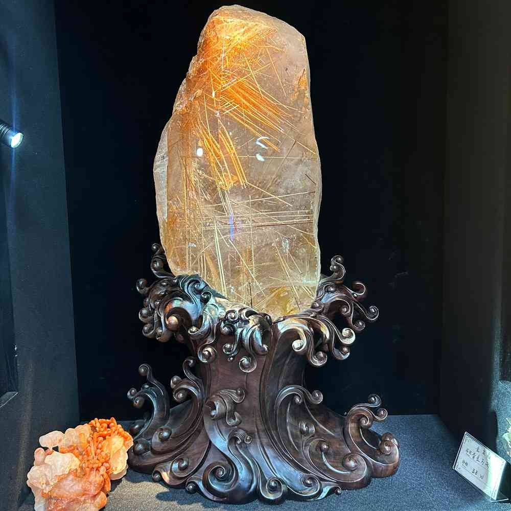 156LB Top Museum Natural Copper Rutilated Quartz Rough Crystal Mineral Specimen 156LB Top Museum Natural Copper Rutilated Quartz Rough Crystal Mineral Specimen