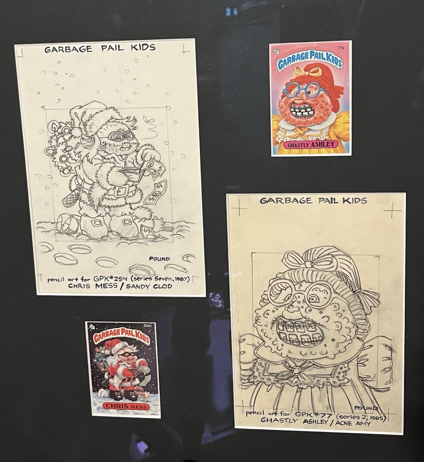 RARE (2) Garbage Pail Kids Series 2 &7 Ghastly Ashley Original Art John Pound