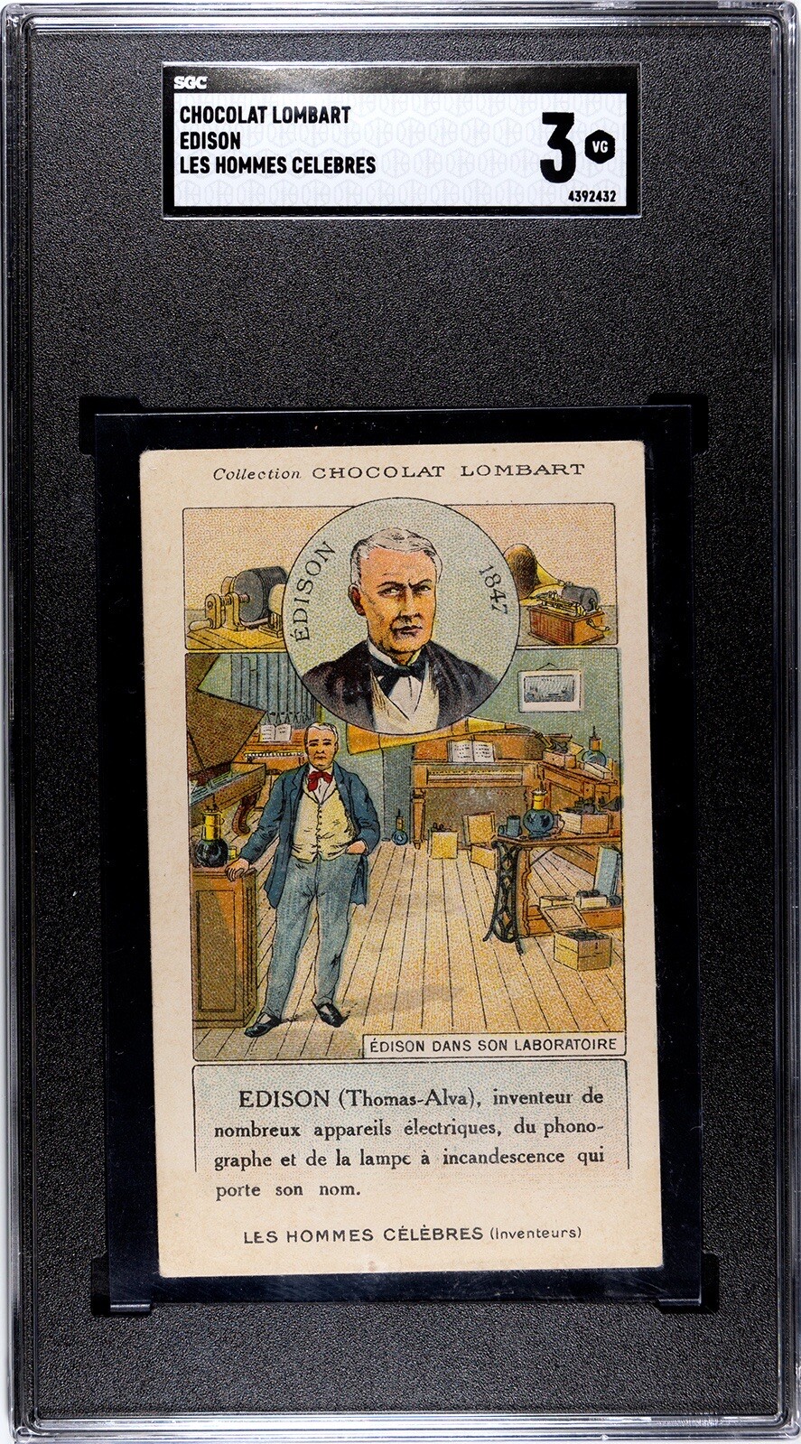 1910’S CHOCOLAT LOMBART THOMAS EDISON PARIS CARD POP 1 SGC 3 (LONE JACK N76) 1910’S CHOCOLAT LOMBART THOMAS EDISON PARIS CARD POP 1 SGC 3 (LONE JACK N76)