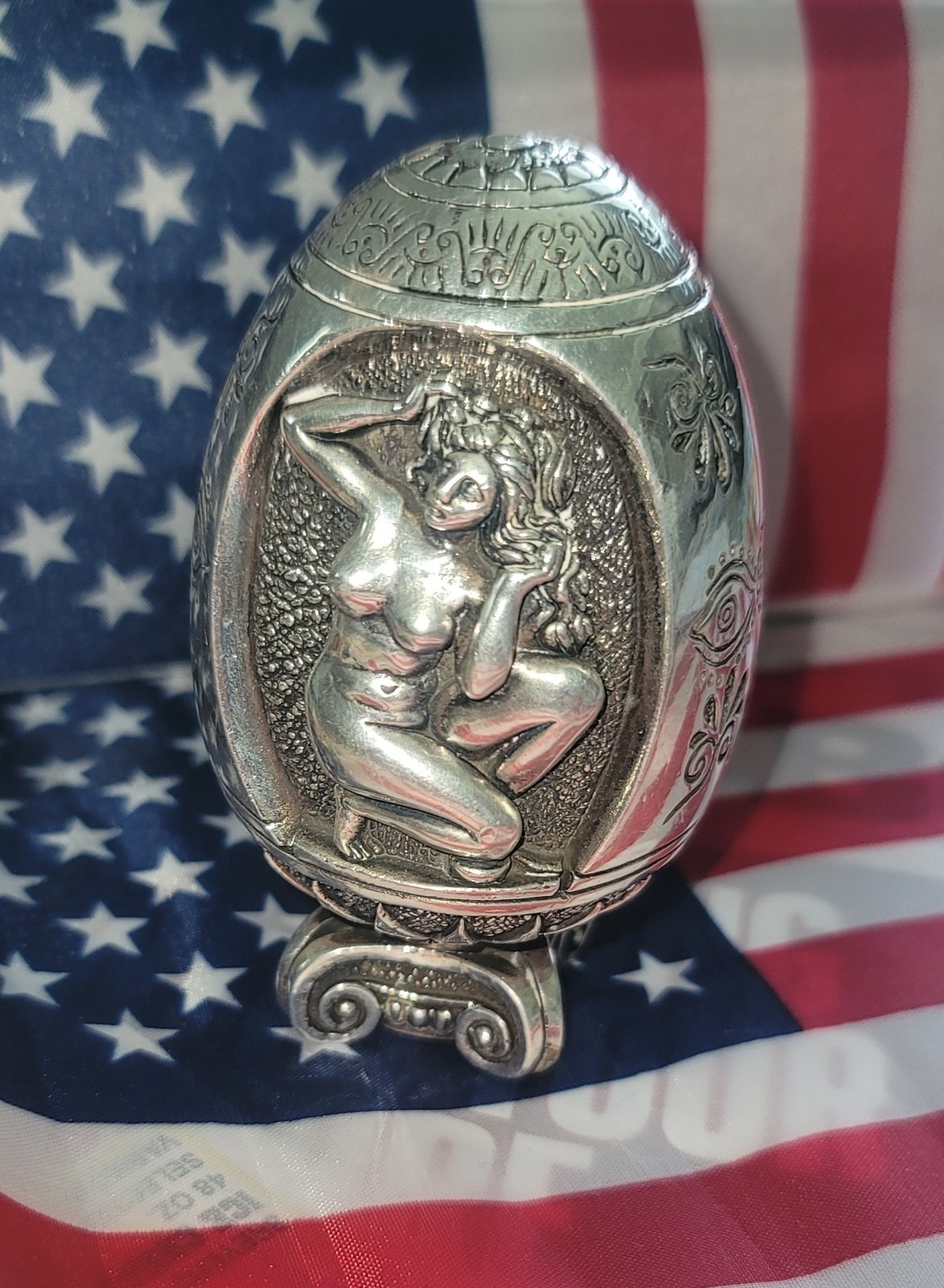 Vintage Silver Egg Made In Greece AG 995 270 Grams 9.52 Oz 3 3/4 Vintage Silver Egg Made In Greece AG 995 270 Grams 9.52 Oz 3 3/4