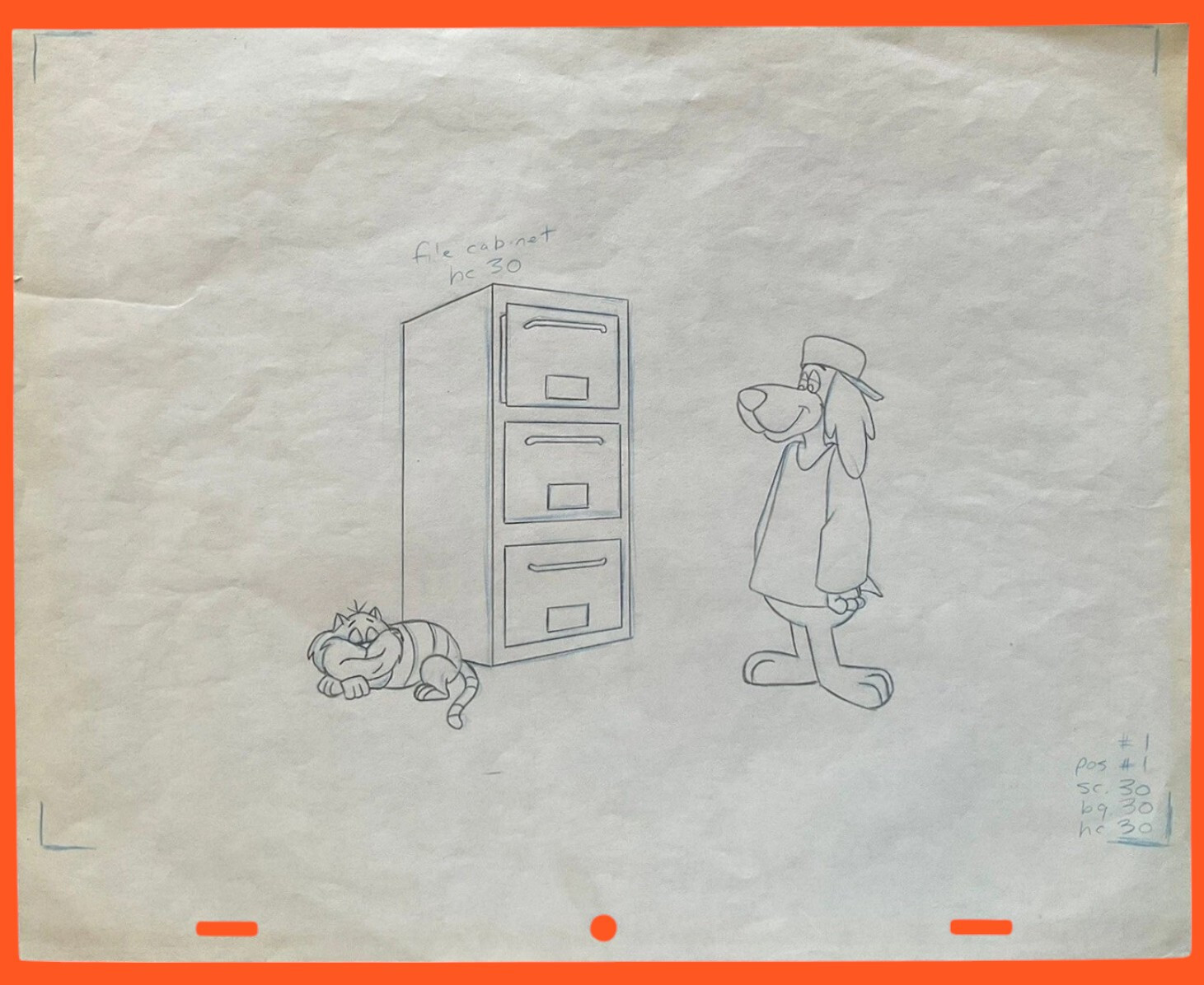 Hong Kong Phooey Animation Original Layout Drawing 1974 Hanna Barbera Penry