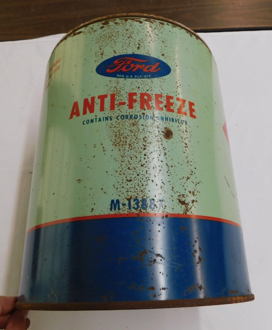 OEM Ford 1940's 1950's 5 Gallon Oil Can Anti-Freeze Display Item Sign OEM Ford 1940's 1950's 5 Gallon Oil Can Anti-Freeze Display Item Sign