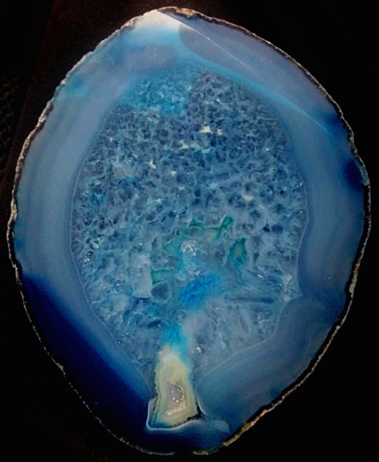 Stunning Large Blue Agate Slice With Natural Stunning Large Blue Agate Slice With Natural