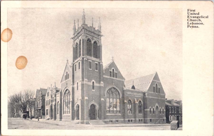 Lebanon PA postcard FIRST UNITED EVANGELICAL CHURCH 9/12 BA8963 Lebanon PA postcard FIRST UNITED EVANGELICAL CHURCH 9/12 BA8963