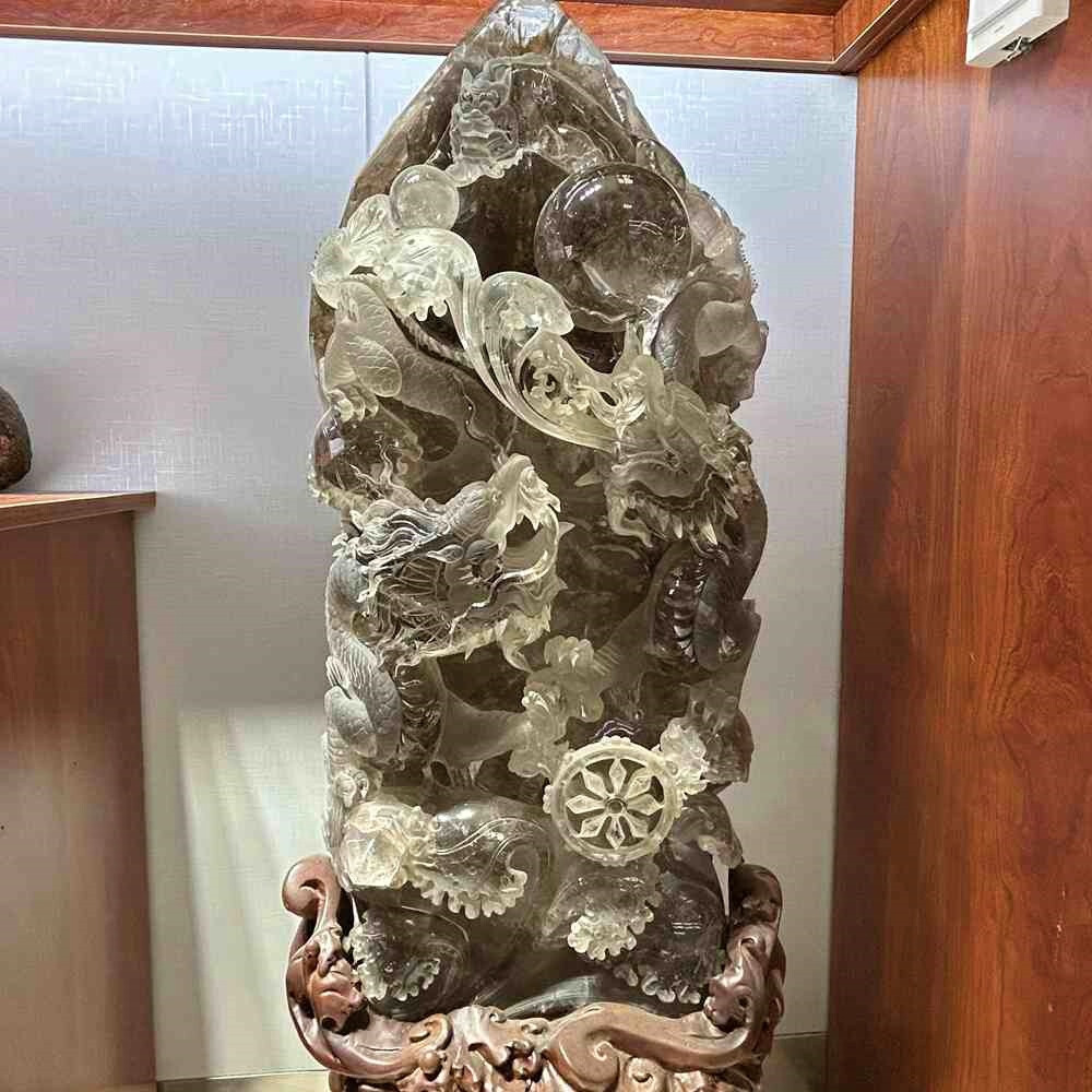 188LB Large A+++ Natural Smokey Quartz Dragon Carved Crystal Office Reiki 188LB Large A+++ Natural Smokey Quartz Dragon Carved Crystal Office Reiki