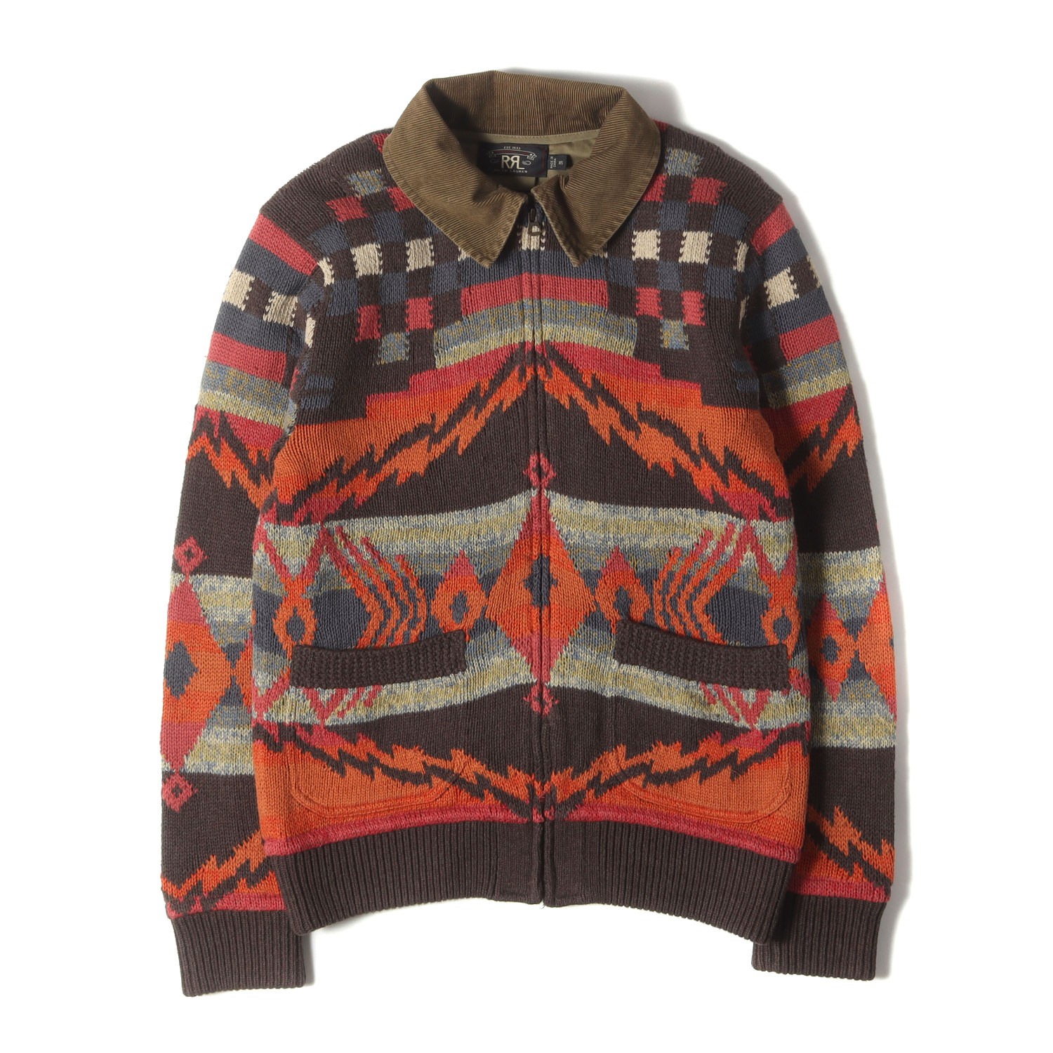 Rrl Double Rl Jacket Brown Size Xs Native Pattern Hand Knit Full Zip Work Men Vi Rrl Double Rl Jacket Brown Size Xs Native Pattern Hand Knit Full Zip Work Men Vi